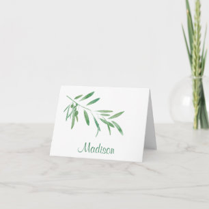 Watercolor Olive Branch Note Card