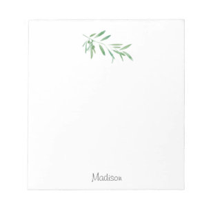 Watercolor Olive Branch Notepad