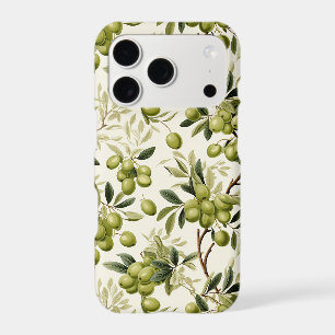 Watercolor Olive Branch Pattern Mediterranean