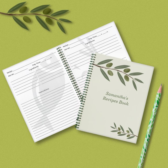 Watercolor Olive Branch Recipe Notebook (Watercolor Olive Branch Recipe Notebook)