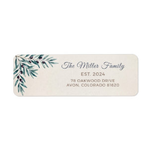 Watercolor Olive Branch Return Address