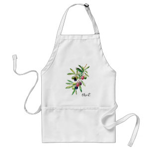 Watercolor Olive Branch Standard Apron