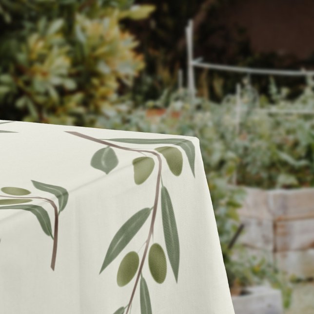 Watercolor Olive Branch Tablecloth (Watercolor Olive Branch Tablecloth)