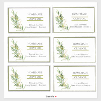 Watercolor Olive Branch Transparent Product Labels