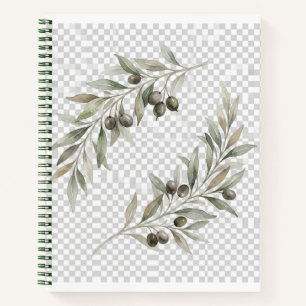 Watercolor Olive Branches – Scandinavian Botanical Notebook