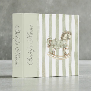 Watercolor Olive Green Neutral Baby Photos Binder