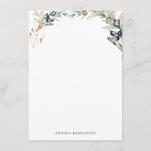 Watercolor Olive Grove Personalized Stationery Enclosure Card
