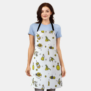 Watercolor Olive, Olive Branch & Oil Bottle Apron