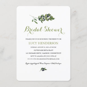 Watercolor Olive Orchard Bridal Shower Invitation