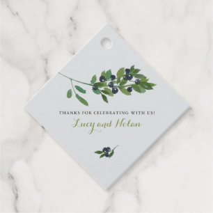 Watercolor Olive Orchard Wedding Favour Tags