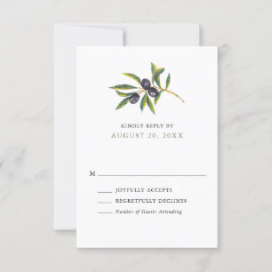 Watercolor Olive Orchard Wedding RSVP