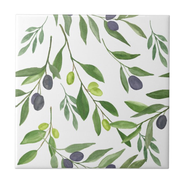 Watercolor Olive  Tile (Front)
