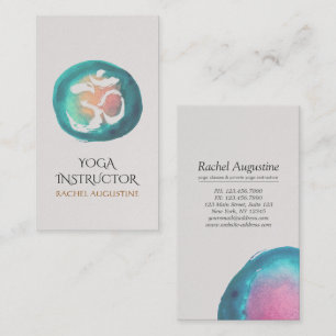Watercolor Om Symbol Yoga Meditation Instructor Business Card