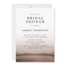 Watercolor Ombre Brown Modern Bridal Shower