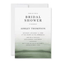 Watercolor Ombre Green Modern Bridal Shower