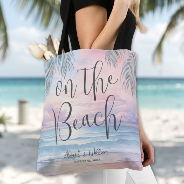 Watercolor On The Beach Wedding Tote Bag (Watercolor On The Beach Wedding Tote Bag )