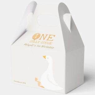 Watercolor One Silly Goose Wildflower 1st Birthday Favor Box