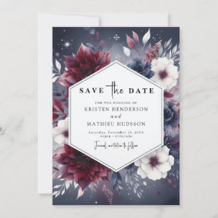 Watercolor Online Burgundy Wedding Save The Date