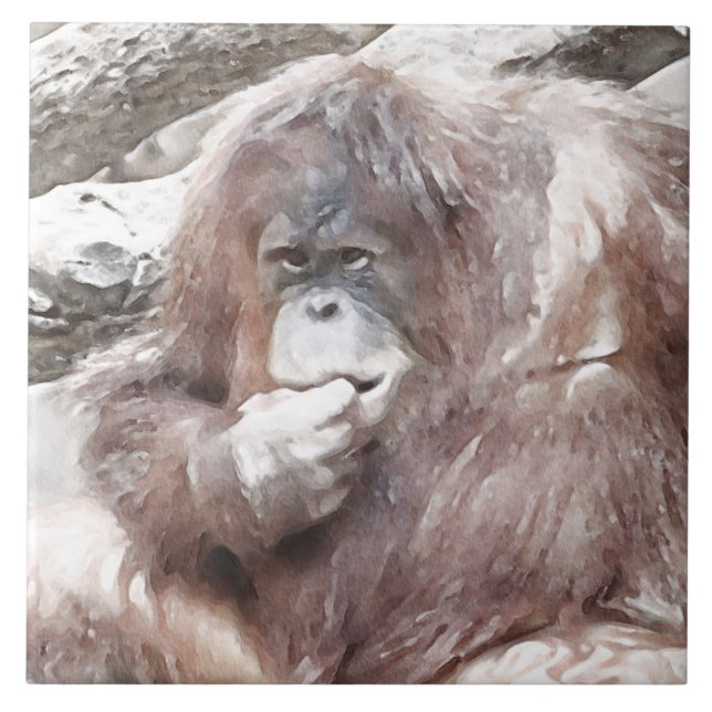 Watercolor Orang 2 Tile (Front)