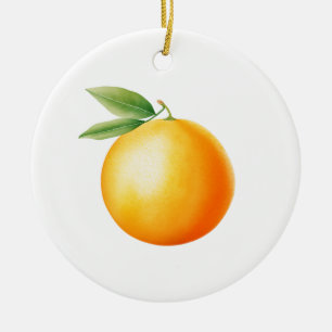 Watercolor Orange Ceramic Ornament