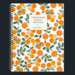 Watercolor Orange Citrus Personalized Recipe  Notebook<br><div class="desc">Stylish fruit pattern watercolor paintings with oranges and leaves,  personalized with your name.</div>