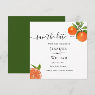 Watercolor Orange citrus wedding  Announcement