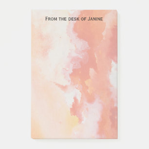 Watercolor Orange Clouds Post-it Notes