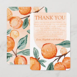 Watercolor Orange Cutie Thank You Card