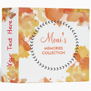 Watercolor Orange Elegant Vintage Spring Binder