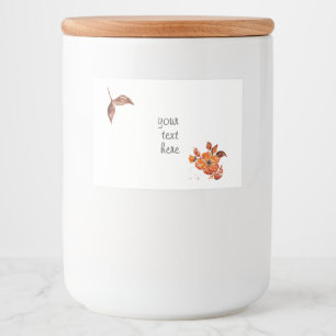 Watercolor Orange Floral Food Label