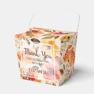 Watercolor Orange Floral Party Favor Box