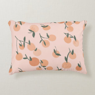 Watercolor orange fruits seamless pattern accent pillow