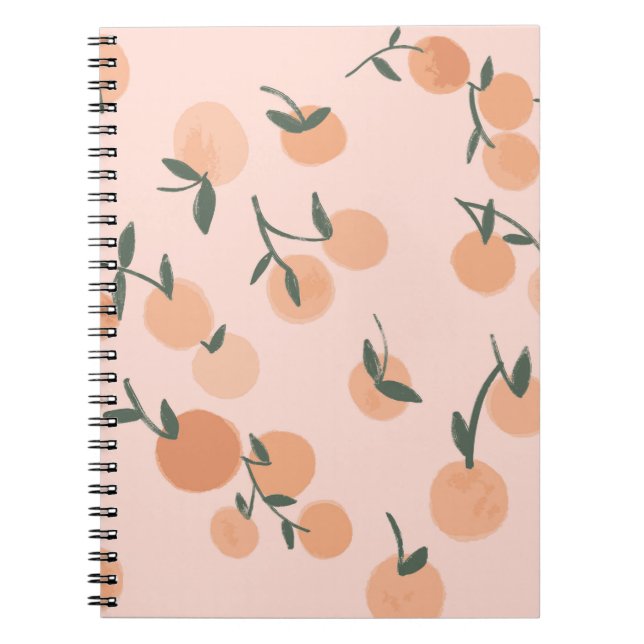 Watercolor orange fruits seamless pattern notebook (Front)
