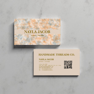 Watercolor Orange & Grey Handmade Clothing Business Card