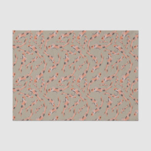 Watercolor Orange Koi Fish Taupe Pattern  Tissue Paper