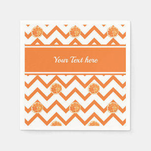Watercolor orange pattern with text personalized napkin