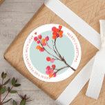 Watercolor orange pink Holy berries Christmas  Classic Round Sticker<br><div class="desc">Modern watercolor hand painted red berries making a stylish holidays / Christmas gift wrap or envelope seal round sticker.            Easy to personalize with your text!</div>