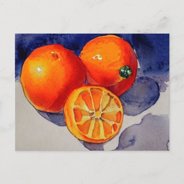 Watercolor orange postcard (Front)