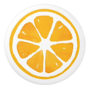 Watercolor Orange Slice Ceramic Knob