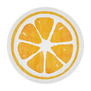 Watercolor Orange Slice Cutting Board
