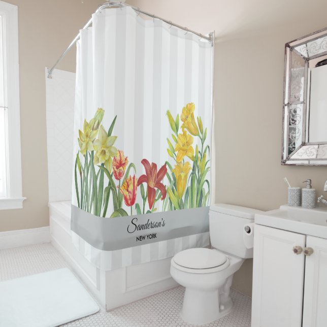 Watercolor Orange Yellow Flower Stripes (In Situ)