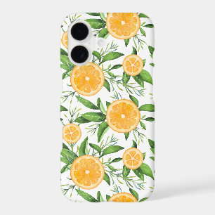 Watercolor Oranges and Foliage Pattern