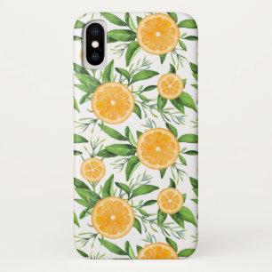 Watercolor Oranges and Foliage Pattern Case-Mate iPhone Case