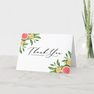Watercolor Oranges and Grapefruits Bouquet Thank You Card