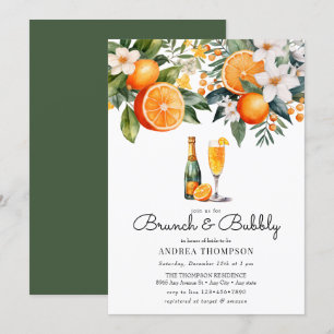 Watercolor Oranges   Brunch Shower Invitation