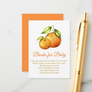 Watercolor Oranges Citrus Books For Baby Shower Enclosure Card
