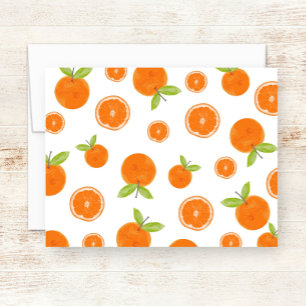 Watercolor Oranges Citrus Fruit Card