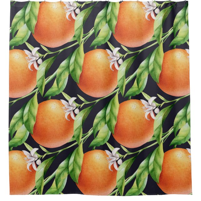 Watercolor Oranges: Citrus Seamless Pattern (Front)