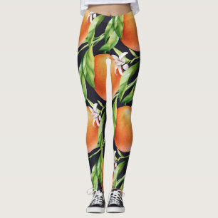 Watercolor Oranges: Citrus Seamless Pattern Leggings