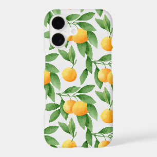 Watercolor oranges or tangerines pattern